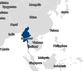 Country map of Myanmar